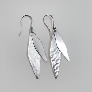 Textured Leaf Earrings 925 Silver